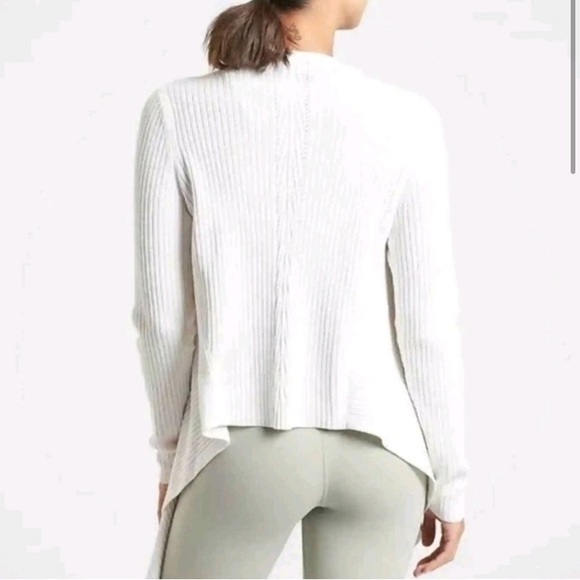 Athleta Womens Sz XS White Solstice Wrap Open Cardigan Merino Wool Blend Sweater - Picture 2 of 14